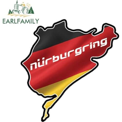 EARLFAMILY 13cm x 12.2cm Car Styling NURBURGRING JDM Bumper Vinyl Sticker Decal Window Car Trunk Waterproof Car Stickers