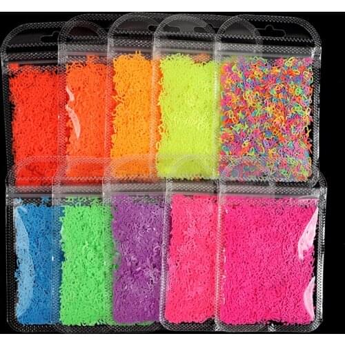 Fluorescent Letter Glitter Sequins for Nail Art Decorations Neon Paillette Letter 3D Flakes Slices Manicure Nail Accessories