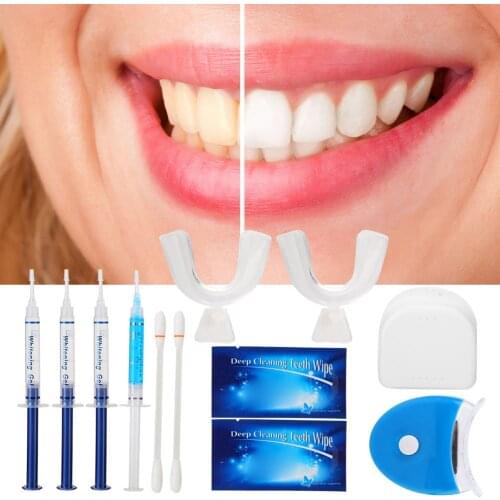 Teeth Anti-Allergic Whitening Gel Electric LED Cold Blue Light Teeth Whitening Wipe Set Kit