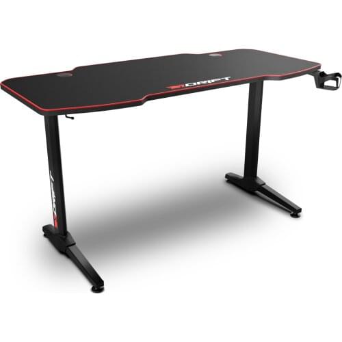 DRIFT table Gaming DZ200-Tablero carbon fiber covered by Full Size mat, cup and headphone stand, adjustable legs