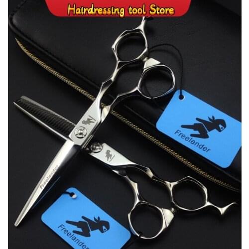 "6.0 Inch 440C Personalized Hairdressing Scissors Hair Salon Scissors Household Scissors Flat Shears Create Fashion Style Teeth"