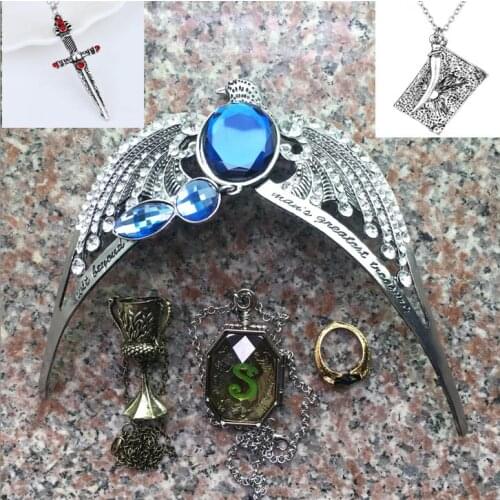 Voldemort Horcrux Bane Set Gaunt Rings Locket Goblet Diadem Toms Diary Sword Set Halloween Cosplay Accessory Kid Gift 6pcs Set