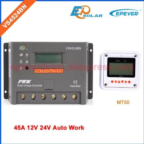 45A 45amp controller built in lcd display solar panel regulator VS4524BN with MT50 remote meter EPEVER PWM