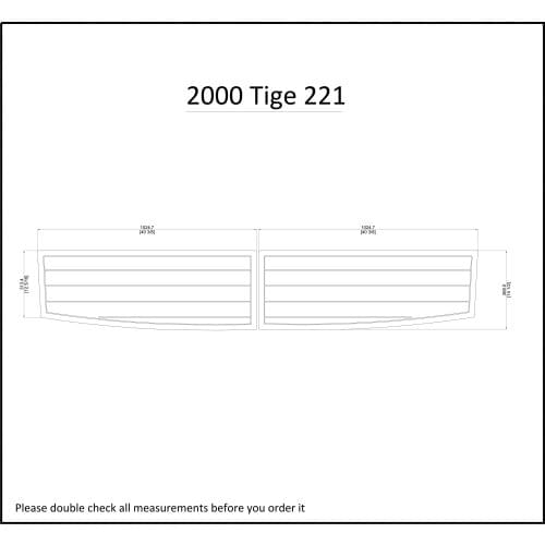 2000 Tige 221 Swim Platform Pad Pad Boat EVA Teak Decking 1/4" 6mm
