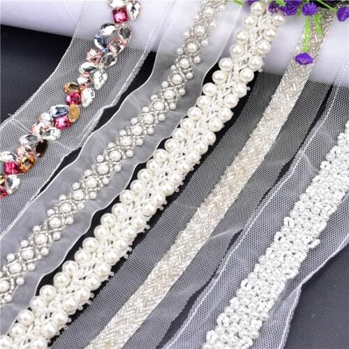 Beautiful Banding 1Yards Beaded Lace Ribbon Tape 31 Style Trim Fabric Diy Embroidered Collar Decoration Mesh Cord Sew Clothing