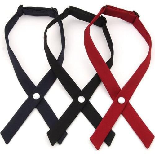 Linbaiway Adjustable Cross Bow Ties for Men Women Business Casual Neck Tie Formal Dress Wedding Neck Collar Cravat Bowtie