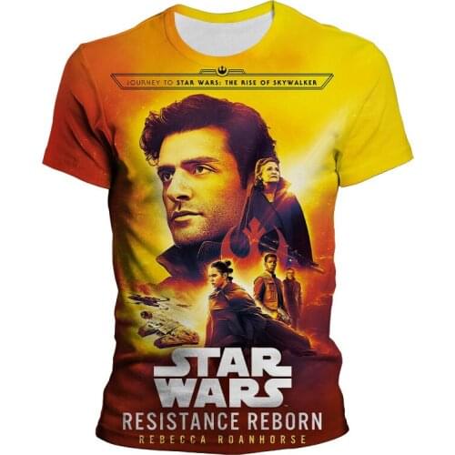 Fashion Summer New Mens T-shirt Disney Star Wars Theme Tops 3d Digital Print Retro Trend Short Sleeve T-shirt Tops Plus Size