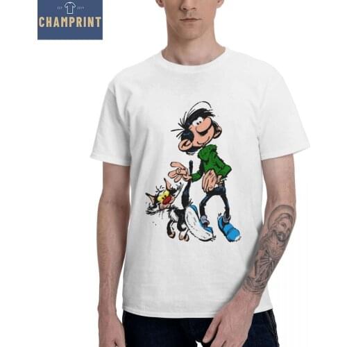 Gaston Lagaffe Gomer Goof Mens T Shirt Funny Tees Short Sleeve Crewneck T-Shirts Cotton Original Tops