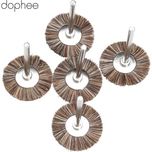 Dophee Dremel Accessories 25mm Fibre Die Grinding Polishing Wheel Rotary Tools Brushes Wheel Kit Polish Tool 3mm Shank 5PCS