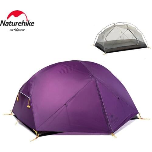 Naturehike Camping Tent 2-3 Persons Mongar Ultralight Tent Outdoor Travel Tent 20D Nylon Fabic Double Layer Waterproof Tent