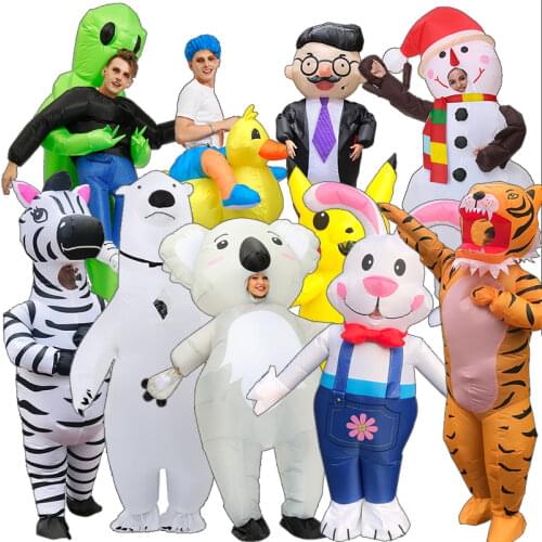 New Full Body Childrens Day Party Inflatable Mouse Costumes for Adults Tiger Zebra Rabbit Bear Cosplay Costumes Anime Clothes
