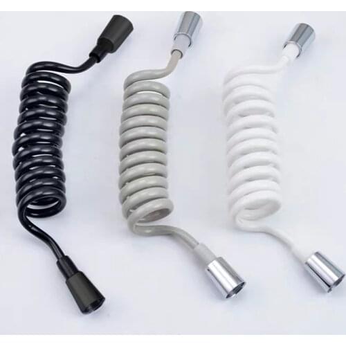 Matt Black Grey Spring Flexible Retractable Shower Hose for Water Plumbing Toilet Bidet Sprayer Shower Hose Bathroom Accessories