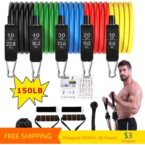Adjustable Elastic Resistance Fitness Bands Yoga Exercise Rubber Tubes Band Pull Rope for Training Exercise, with Bag