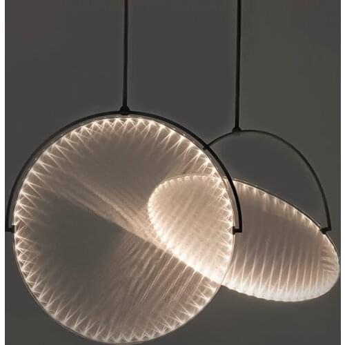 Modern Simple Restaurant Ufo Round Led Chandelier Nordic Personality Living Room Restaurant Bar Coffee Shop Decorative Lamps