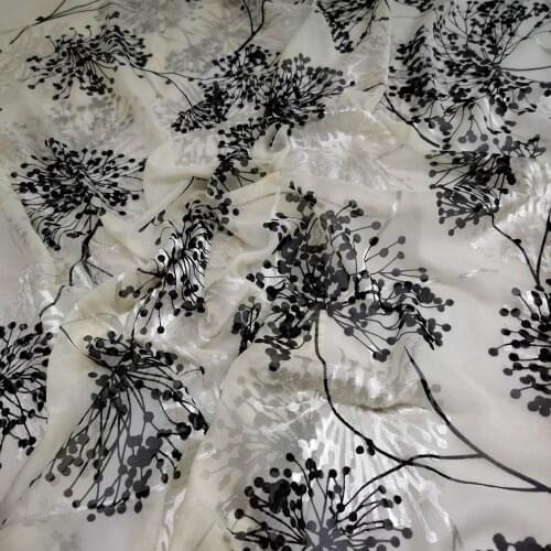 Dress Fabric Qualified Velvet Burn Out Flocked Print DIY Cheongsam Shirt Soft Wedding Material Fabric