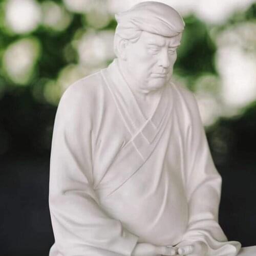 Trump Resin Decoration Desktop Crafts Ornaments Trump Buddha Unique Gift Idea Zen Like Buddhist Artwork Contemplative Statue