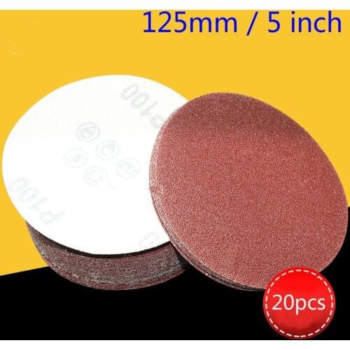 High quality 20pcs125mm5 inch round sand paper tray sand paper sand 60-1000 hook ring sand grinder pan