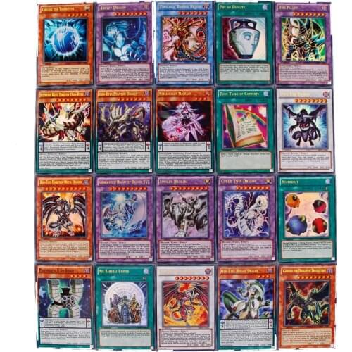 Yugioh Japanese anime 100 different English cards pterodactyl dragon giant soldier sky dragon flash card childrens toy gift