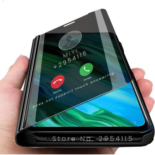 Smart view mirror flip phone cover case for huawei honor 20e honer xonor 20 e e20 6.21'' stand case on honor20e coque fundas
