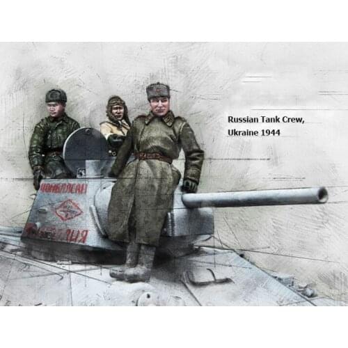 1/35 Scale Unpainted Resin Figure Russian Tank Crew 3 figures