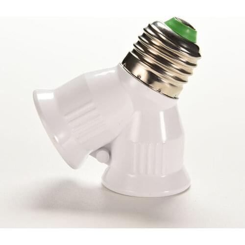 1PCS White Lamp Bulb Base Socket E27 Lamps Holder Converter Bulb E27 LED Halogen Light Lighting 1 to 2 Splitter Adapt Converter