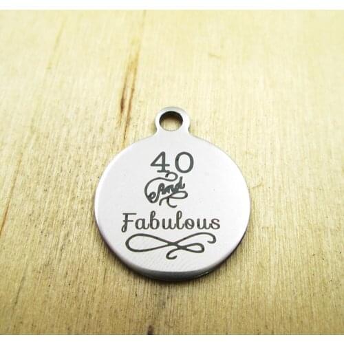 10pcs/lot-40 and fabulous charms Laser Engraved Customized DIY Charms Pendants