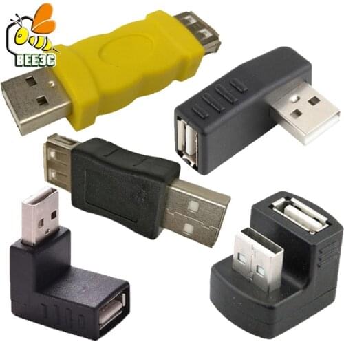 USB 2.0 A male to female angled adapter USB 2.0 Connector for laptop PC Computer 90 degree 5 type for choose Black yellow 100pcs