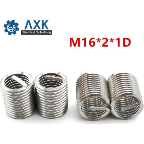 20Pcs M16*2*1D Screw Thread Insert A2 Stainless Steel 304 Fasteners Repair Tools Kit Coiled Wire Helical Screw Sleeve Set