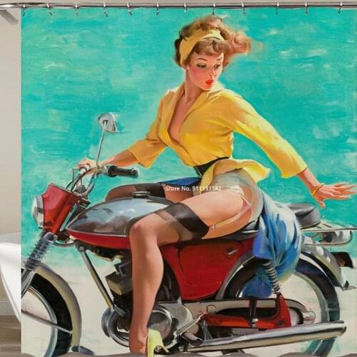 3D Digital Print Shower Curtain with Hook, Non-perforating Polyester Waterproof and Mildew Proof Shower Curtain