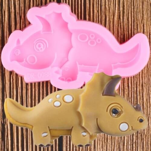 3D Animals Dinosaur Silicone Molds Cupcake Topper Fondant Cake Decorating Tools Candy Clay Chocolate Gumpaste Moulds