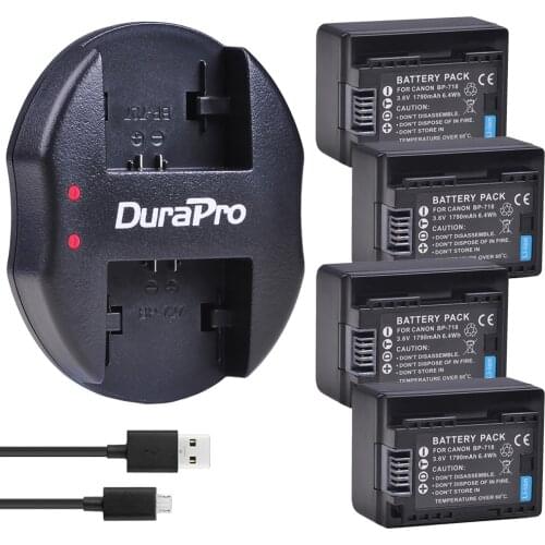 4X 4500mAH BP-745+ BP 745 BP745 Camera Battery +USB Charger for Canon BP-709,BP-718,BP-727,VIXIA HF M50,M51,M52,M560,R30,R32,R36