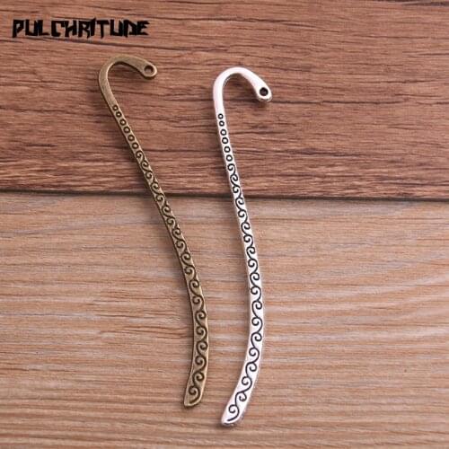 6PCS 5*85mm Metal Alloy Two Color Pattern Charms Pendants For Jewelry Making DIY Handmade Craft