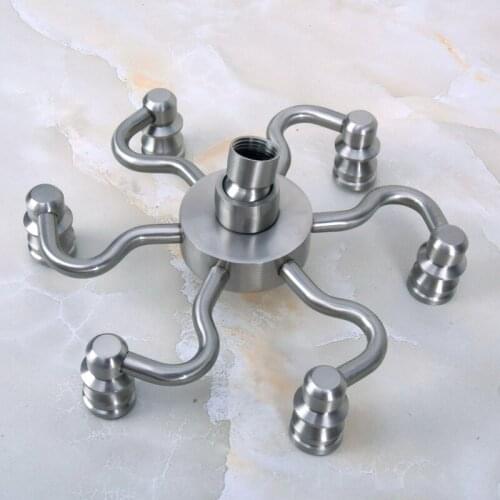8" ( inch ) Brushed Nickel Brass Six Claw Shape Bath Rainfall Shower head / Bathroom Accessory (Standard 1/2") ash216