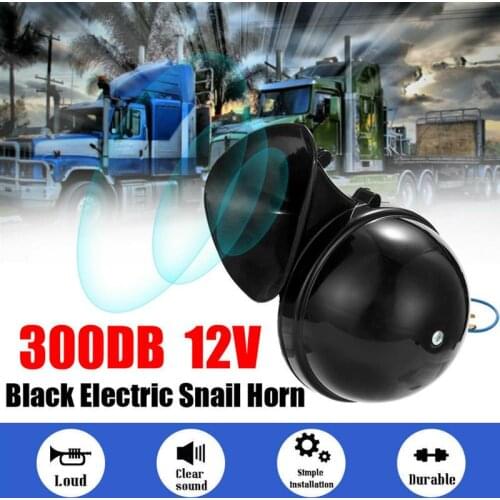 300DB Car Snail Horn 12V Electric Air Horn Raging Sound Motorcycle Scooter Waterproof Snail Horn Super Sound Train Truck Horns