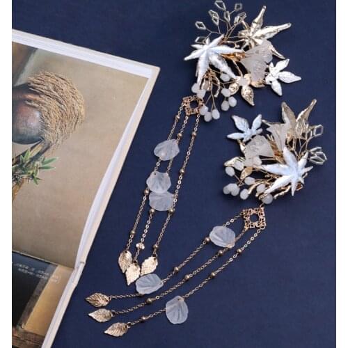 Girls Fringe with Metal Clip, Antique Hair Ornament, Headdress, Step, Hairpin and Hairpin