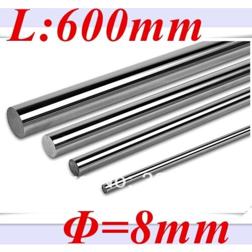 Free Shipping 4pcs/lot D:8mm linear shaft 600mm long for LM8UU harden chromed round rod CNC parts 3D printer