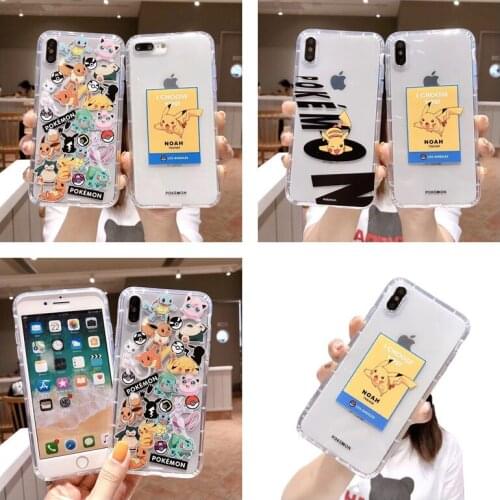 Pokemon Pikachu Phone Case Unisex Cartoon Anime Protective Case Silicone for IPhone 6/6s/6Plus/6sPlus/7/8/7Plus/8Plus/X/XS/XR