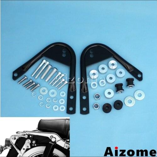 Motorcycle Black Detachable Two Up Luggage Rack Docking Hardware Kit For Harley Touring Road King FLHR FLHT FLHX FLTR 1997-2008