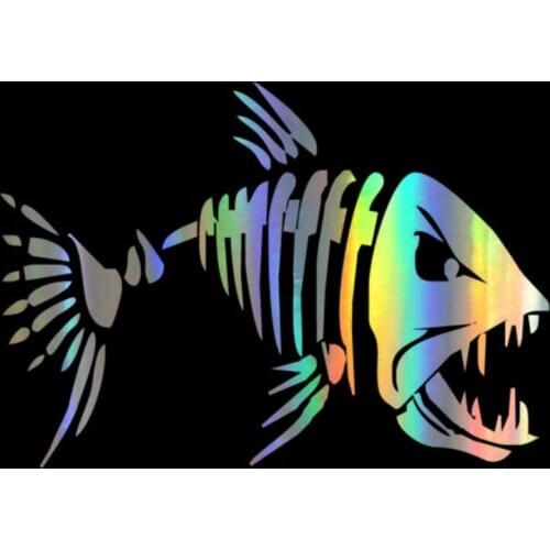 DecalsMe Car Sticker 3D 17.8*12.6CM Mad Fish Funny Decals Personality Car Vinyl Laser Car Styling