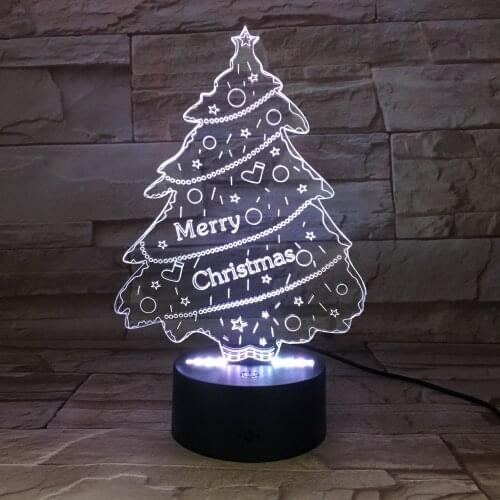 Decorative Bedroom Table Desk 3D Atmosphere Night Light LED Nightlight Color Changing Christmas Tree Kids Xmas Gift APP Control