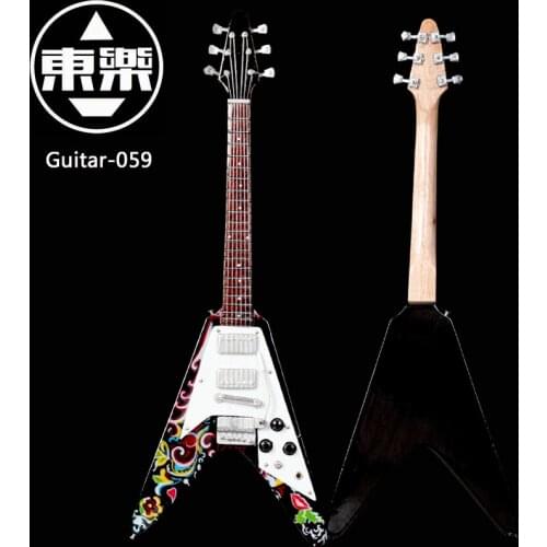 Wooden Handcrafted Miniature Guitar Model guitar-059 Guitar Display with Case and Stand (Not Actual Guitar! for Display Only!)