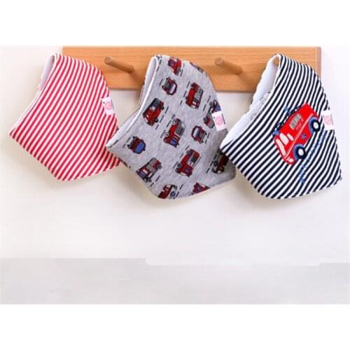 Baby Bib Triangle Cotton Bibs Cartoon Print Infant Saliva Towel Baby Boys Girls Feeding Soft Absorbent Apron Newborn Bibs Stuff