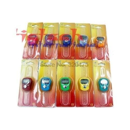 By dhl or ems 500 pcs Electronic Row Counter Finger Ring Golf Digit Stitch Marker LCD Tally Counter