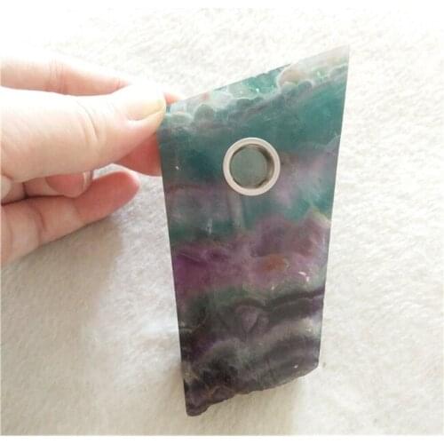 Drop shipping wholesale Irregular shape rainbow fluorite crystal smoking pipe