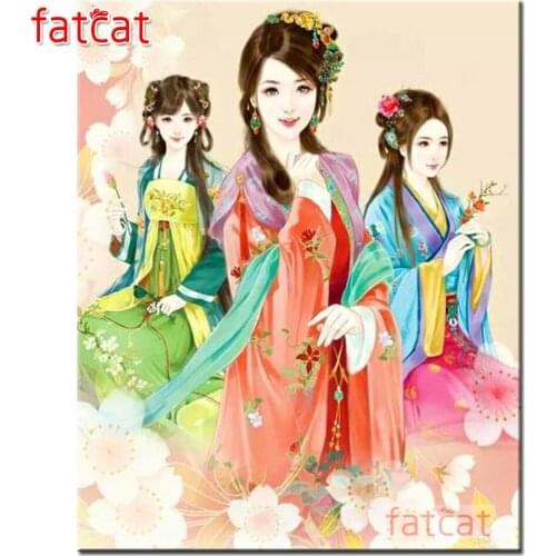 FATCAT Pretty woman 5d diy diamond painting full square round drill diamond embroidery kits abstract home decoration AE2775