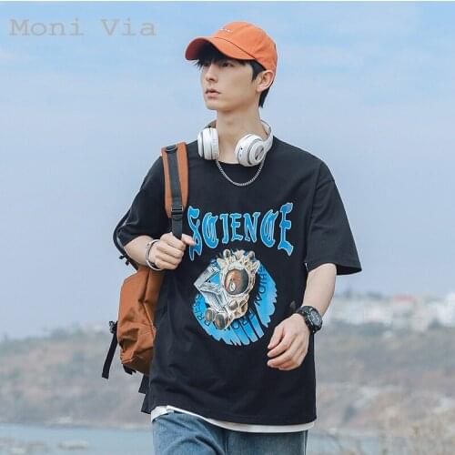 Brand New Mens T-Shirt 100% Cotton Printing Round-Collar Shirts For Men Fashion Cartoon Bear Loose Tees Kawaii Male Clothing