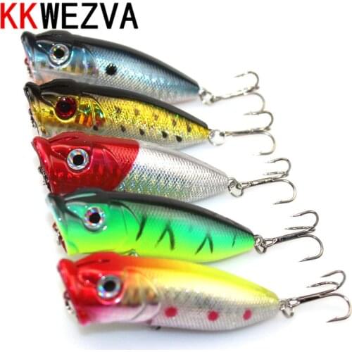 KKWEZVA 1pcs/lot 6.5cm/11g Popper Fishing Lure Hard Fishing Baits Top Water Lure Saltwater Fishing Lures for Pike Bass