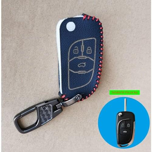 For Chevrolet Lova/Aveo/Cruze For Opel Vauxhall Insignia Astra Mokka For Buick 3 Button 100% Leather Car Key Case Shell Cover