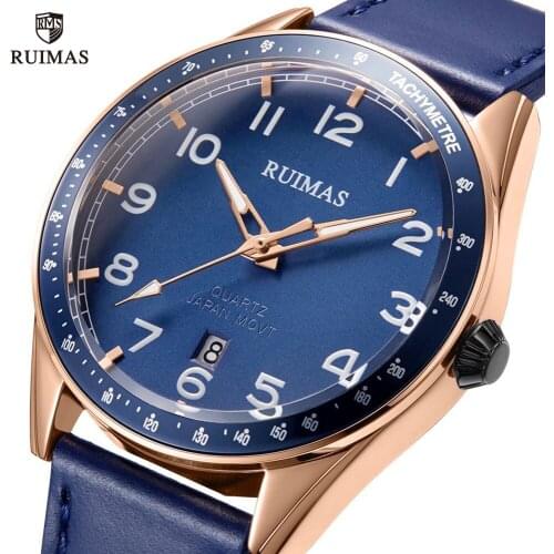 RUIMAS Mens Blue Quartz Watches Fashion Army Sports Wristwatch Men Luxury Top Brand Military Watch Clock Relogios Masculino 573