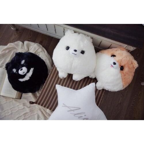 NEW Lovely Furry Pomeranian Small Cute Dog Pillow Soft Plush Toy Creative Chair Cushion Stuffed Baby BIrthday Gift House Decor